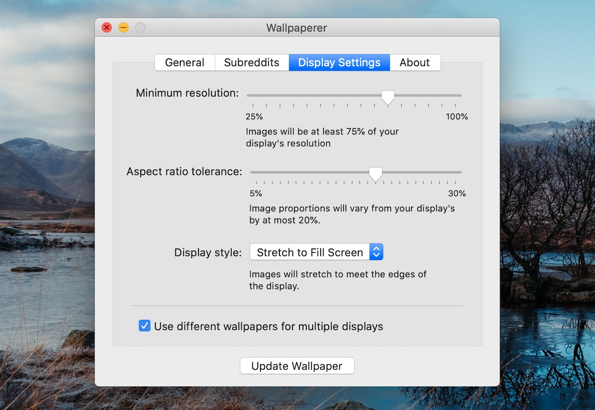 Image of Wallpaperer's display preferences